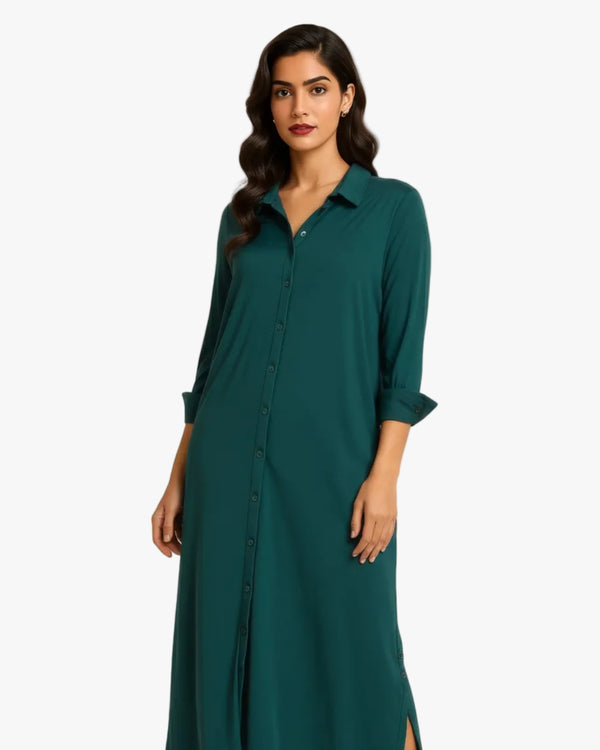Universal Standard Universal Standard Sally Liquid Jersey Shirt Dress in 10-12 (XS) - Dress | Queen Anna House of Fashion Women's Luxury Fashion