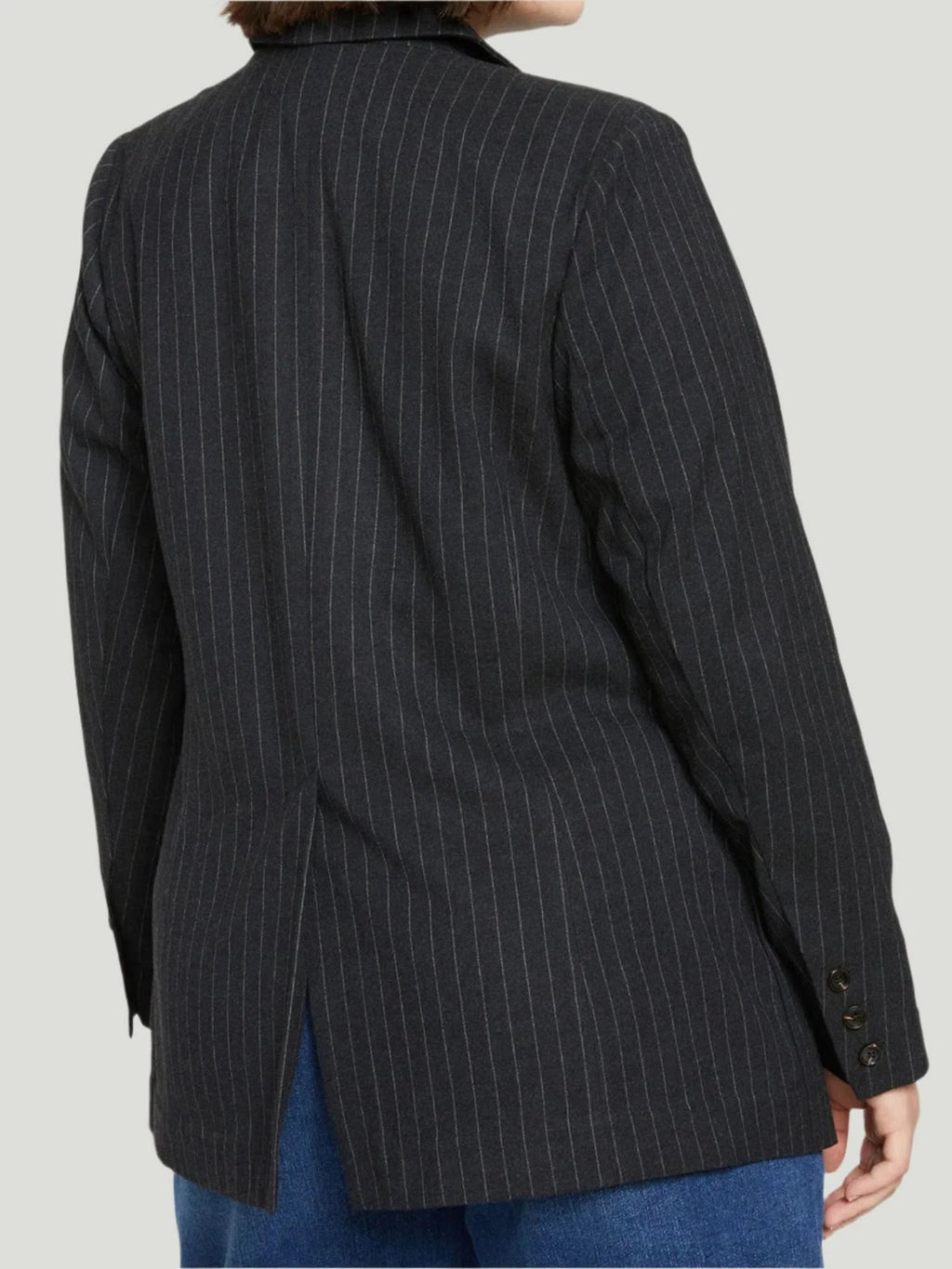 Universal Standard Universal Standard The Pinstripe Blazer in Gray - Outerwear | Queen Anna House of Fashion Women's Luxury Fashion