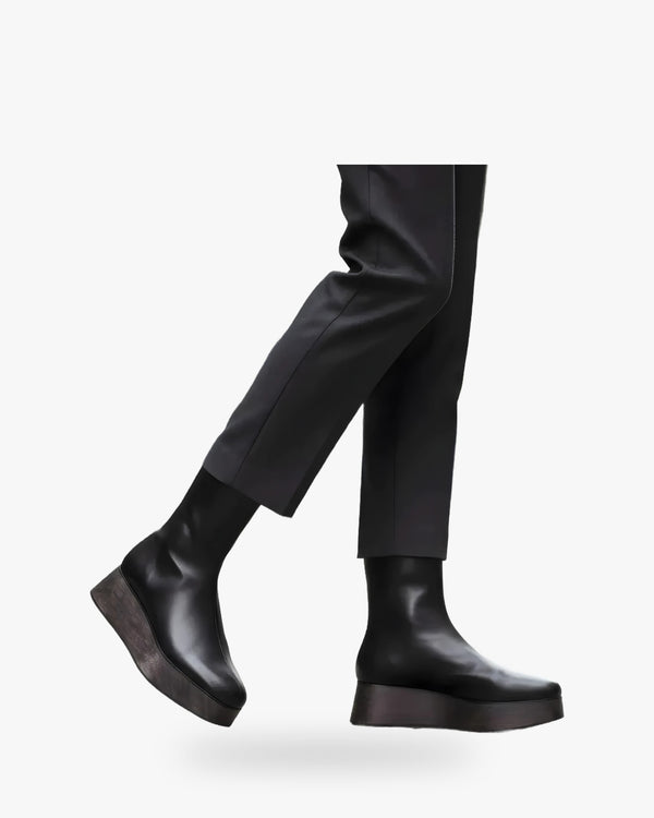 UTILITARIAN Nous Wooden Platform Boot - Queen Anna House of Fashion