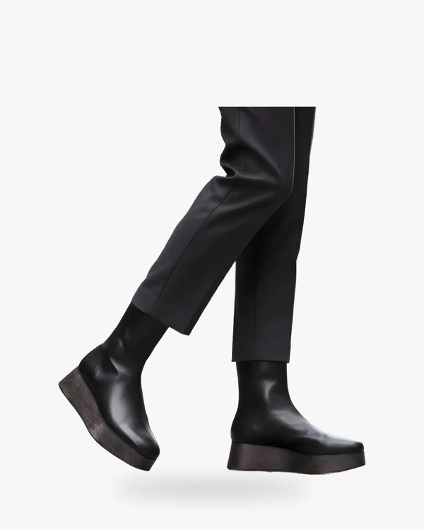 UTILITARIAN Nous Wooden Platform Boot - Queen Anna House of Fashion