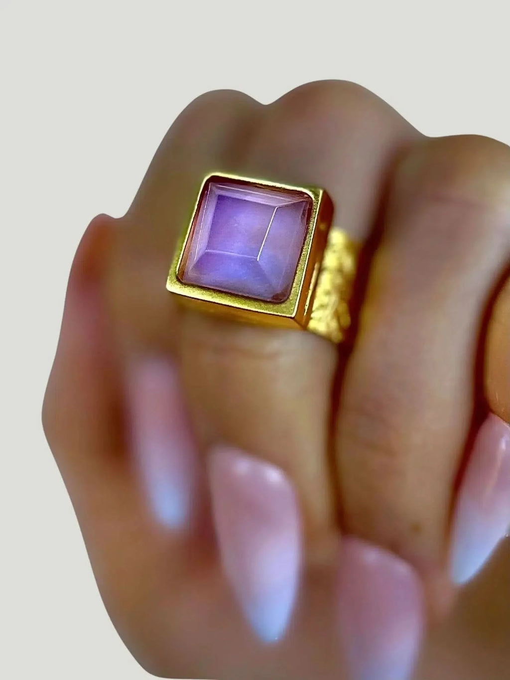WILYMI Jewelry Co WILYMI Jewelry Amethyst Square Ring in Adjustable - Accessories | Queen Anna House of Fashion Women's Luxury Fashion