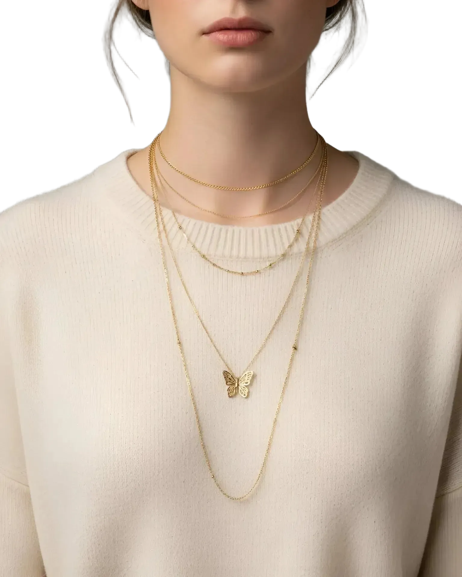 WILYMI Jewelry Co WILYMI Jewelry Co LIMITLESS Lace Butterfly Sparkling Necklace in Gold - Accessories | Queen Anna House of Fashion Women's Luxury Fashion