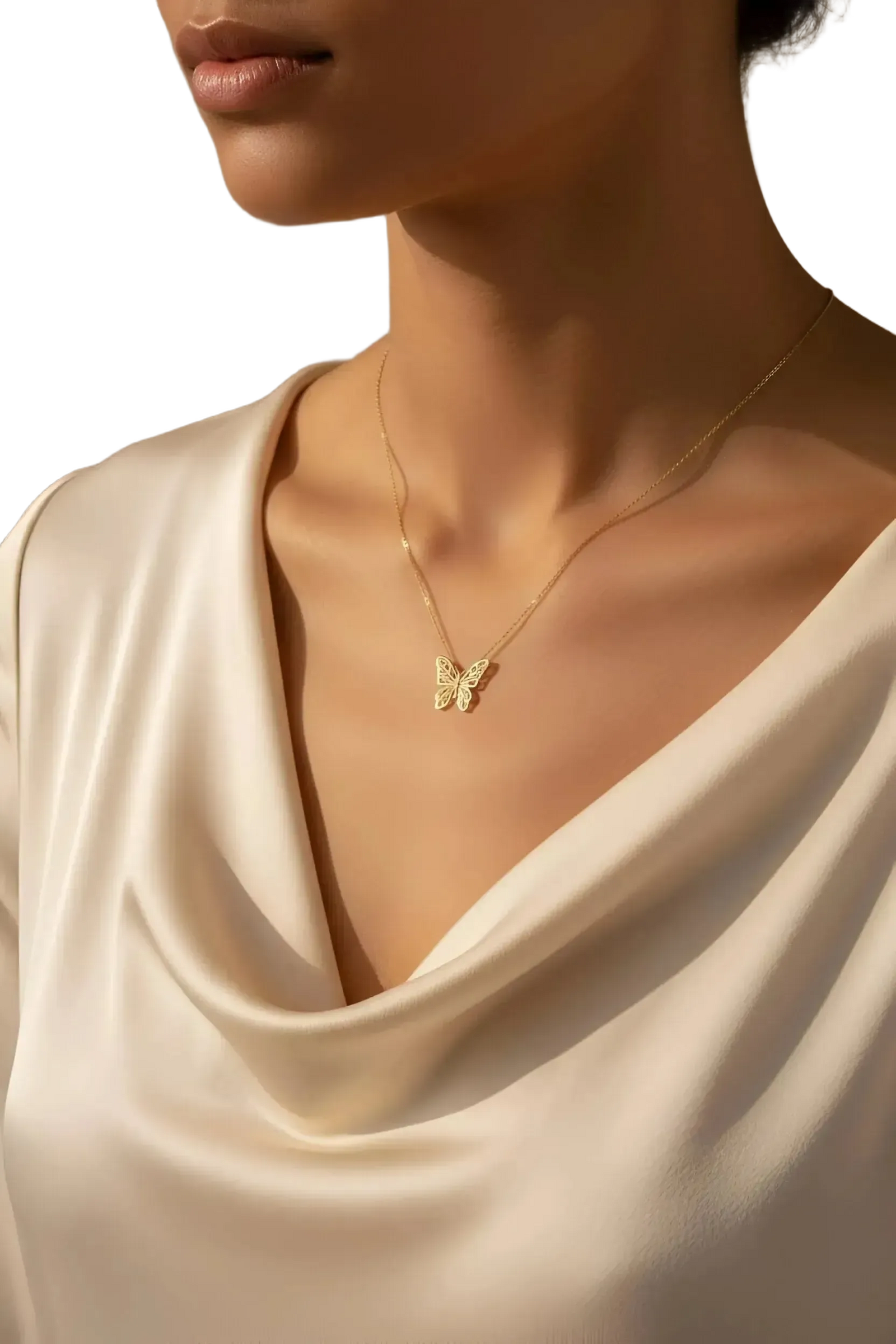 WILYMI Jewelry Co WILYMI Jewelry Co LIMITLESS Lace Butterfly Sparkling Necklace in Gold - Accessories | Queen Anna House of Fashion Women's Luxury Fashion