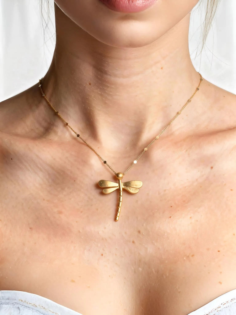 WILYMI Jewelry Co WILYMI Jewelry Co Limitless Mini Dragonfly Necklace in Gold - Accessories | Queen Anna House of Fashion Women's Luxury Fashion