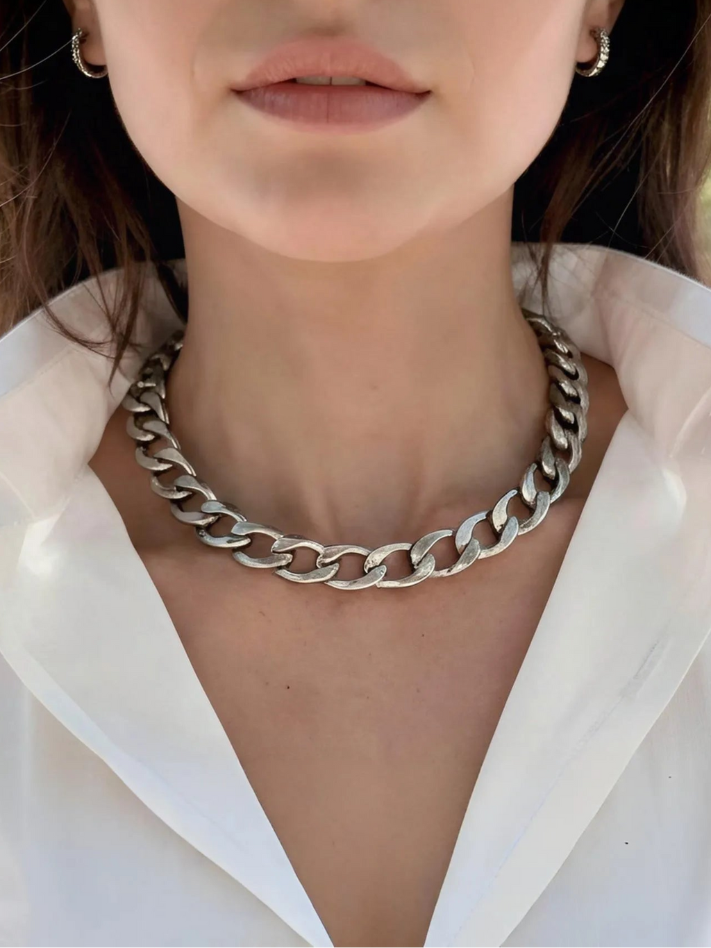 WILYMI Jewelry Co WILYMI Jewelry Co X Cuban Collar Necklace in Silver - Accessories | Queen Anna House of Fashion Women's Luxury Fashion