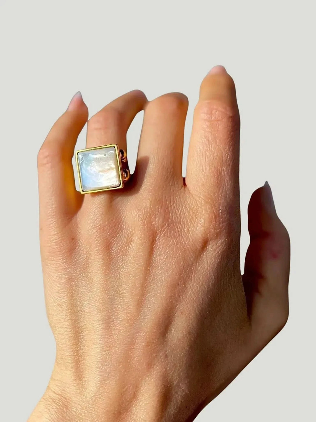 WILYMI Jewelry Co WILYMI Jewelry Mother of Pearl Square Ring in Adjustable - Accessories | Queen Anna House of Fashion Women's Luxury Fashion