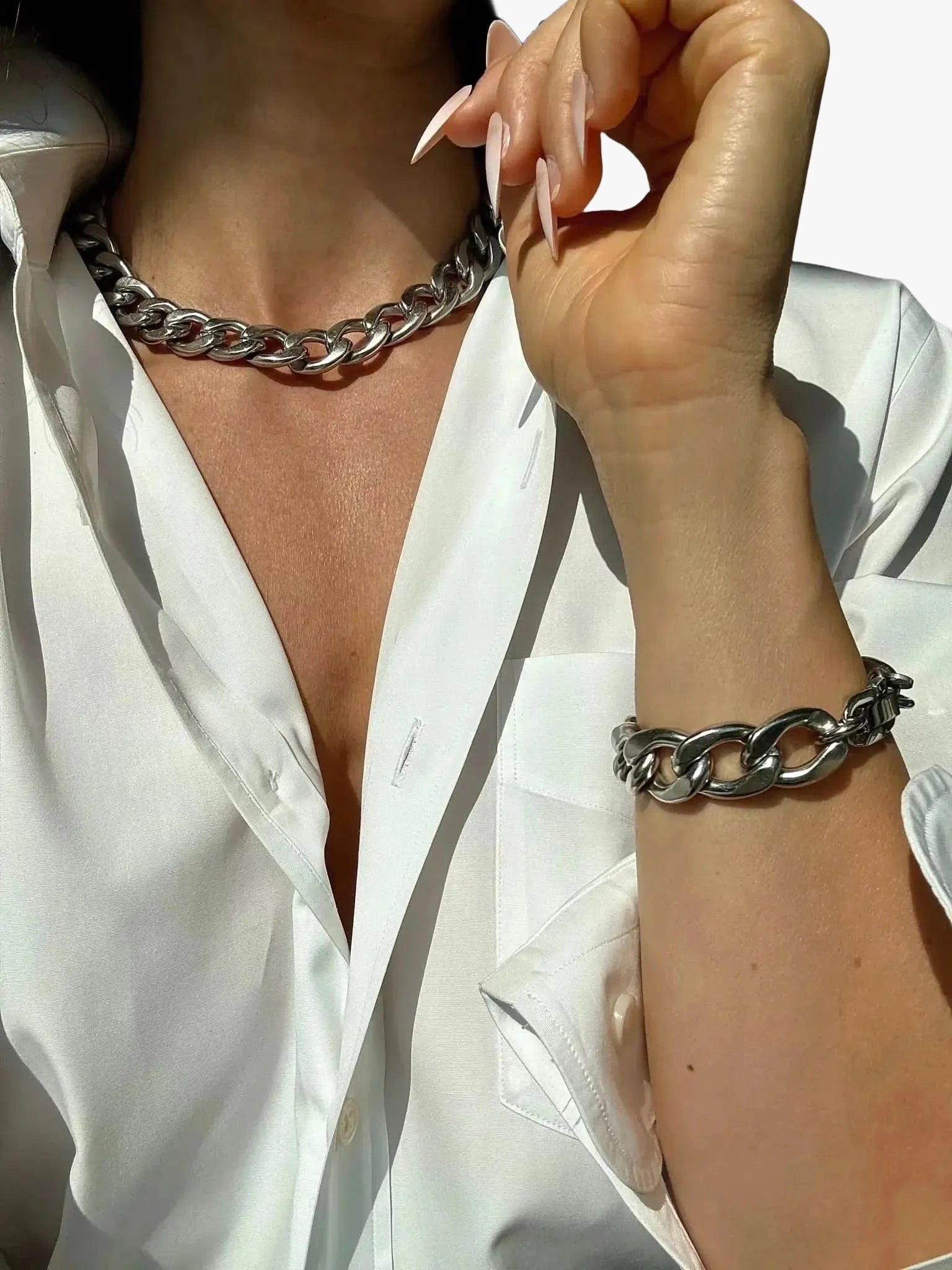 WILYMI Jewelry Co WILYMI Jewelry X Cuban Collar Necklace in Stainless steel - Jewelry | Queen Anna House of Fashion Women's Luxury Fashion