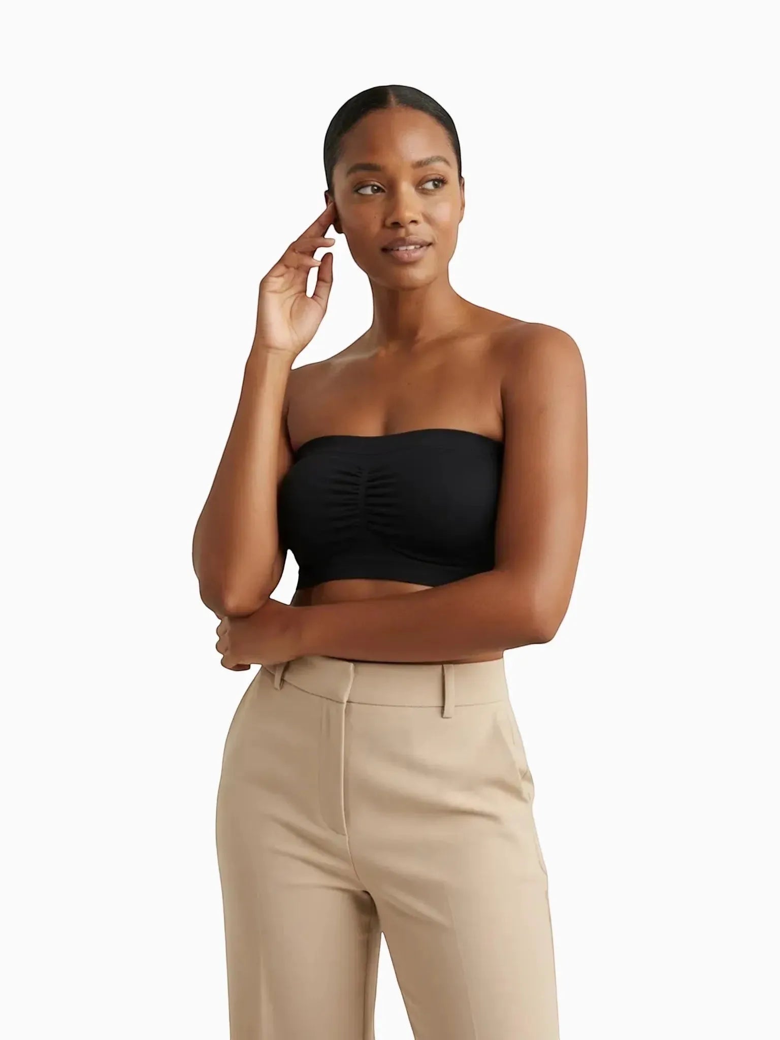Yummie Yummie Seamless Bandeau Bra in Black - Lifestyle | Queen Anna House of Fashion Women's Luxury Fashion